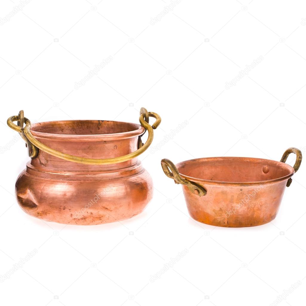 Two antique copper kitchen utensils