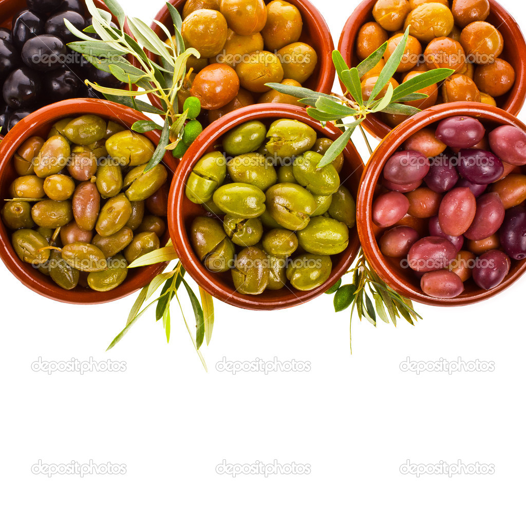 Different varieties of olives marinated — Stock Photo © vanazi 27607567