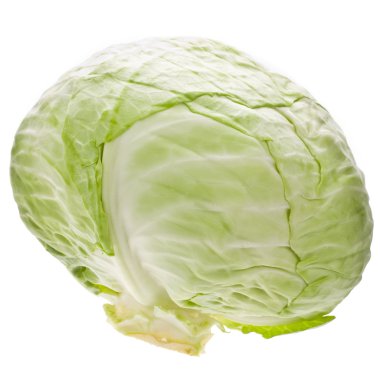 Beyaz arka plan üzerinde izole sulu taze lahana