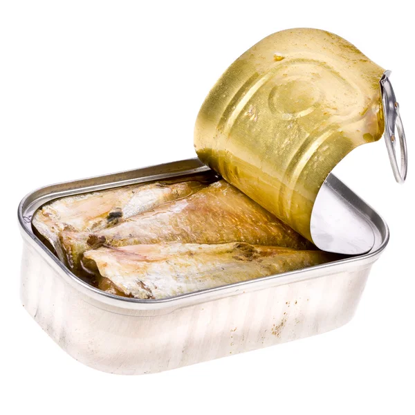 Scatola ad anello di sardine sott'olio — Foto Stock