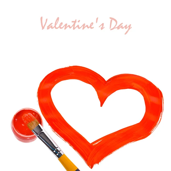 Getextureerde valentine hart geschilderd — Stockfoto