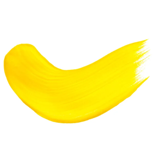 Yellow paint brush stroke — Stock Photo, Image