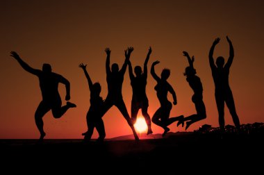 mutlu genç silhouettes