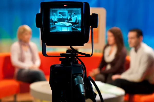 Estudio de TV - Visor de cámara de vídeo Imagen de stock