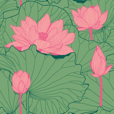 Kusursuz desenli doğal süs. Asya lotusu