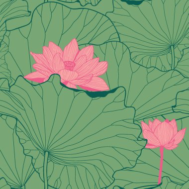 Kusursuz desenli doğal süs. Asya lotusu çiçeği