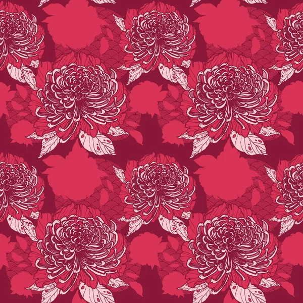 Şakayık çiçekleri ve Asya süslemelerinin kusursuz deseni