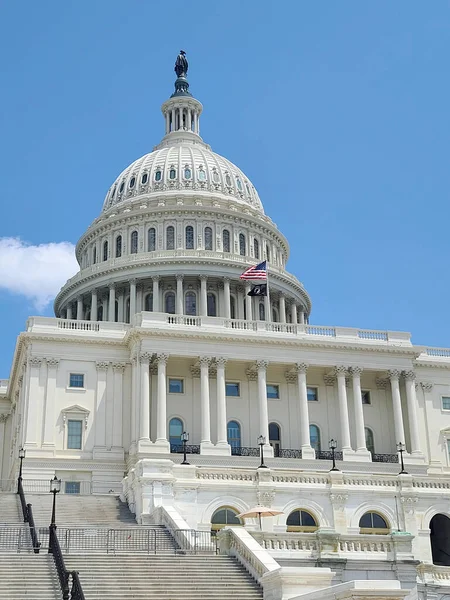 Escadaria Ocidental Capitólio Dos Estados Unidos Cúpula Frente Para National — Fotografia de Stock