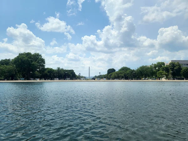 Basen Refleksji Kapitolu Stanów Zjednoczonych Centrum Handlowe National Mall Waszyngtonie — Zdjęcie stockowe