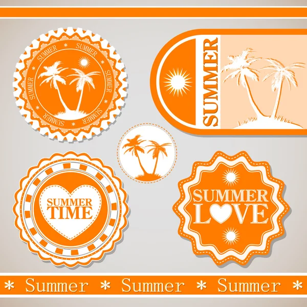 Retro summer holiday labels — Stock Vector