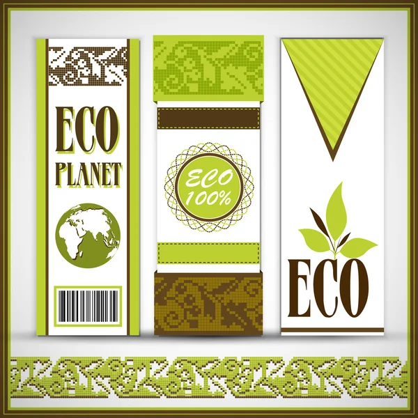 绿色生态卡模板 免版税图库矢量图片