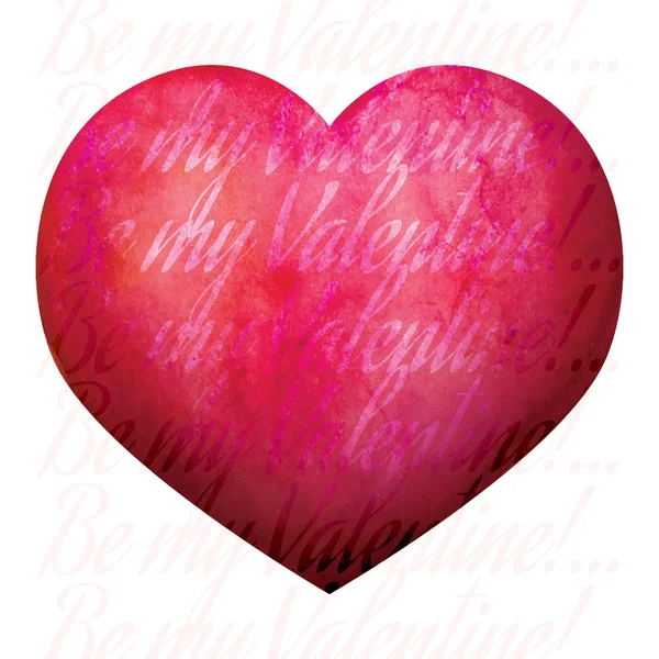 Forma di cuore con script Be my Valentine . — Vettoriale Stock