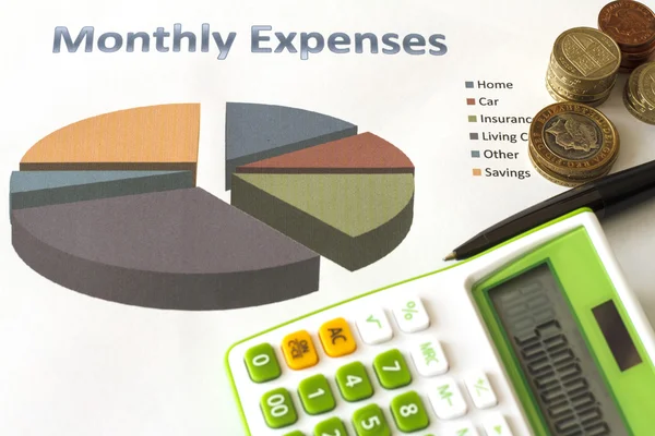 Měsíční výdaje na plán. Stock Obrázky