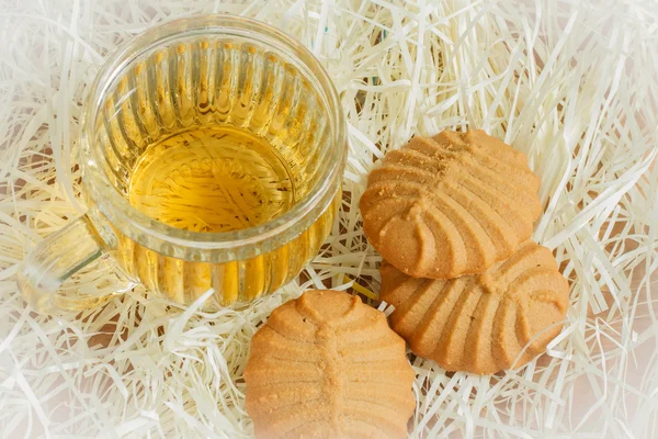 Cookies och tea cup — Stockfoto