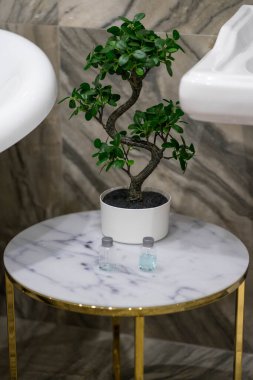 round bathroom vanity in white