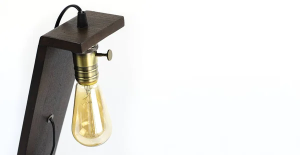 Schreibtischlampe Vorhanden Edison Lampe Vorhanden Glühbirnen Idee Auf Weißem Hintergrund — Stockfoto