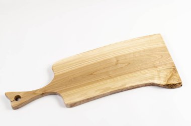 Kesme tahtası. Yemek kesme tahtası. Beyaz arka planda. İzole edilmiş.