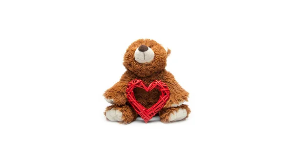 Ours Peluche Peluche Coeur Rouge Mon Amour Saint Valentin Sur — Photo