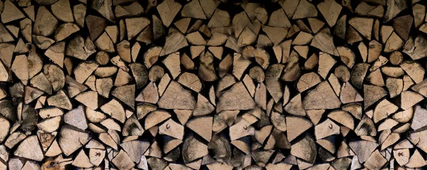 Stack Firewood Wooden Background Texture — Stockfoto