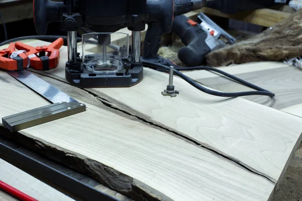 Tools Table Workshop Carpentry Workshop — Stok fotoğraf