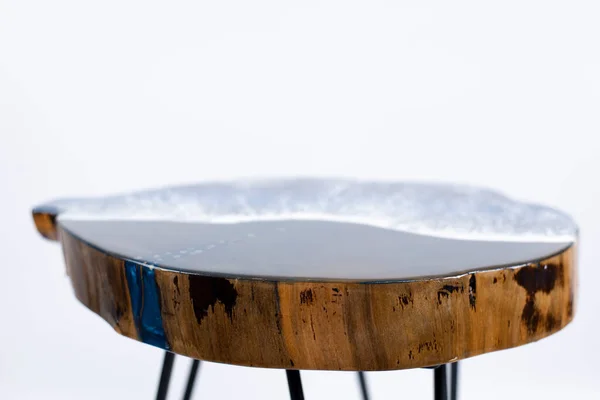 Epoxy Resin Table 디자이너 테이블 바다와 — 스톡 사진