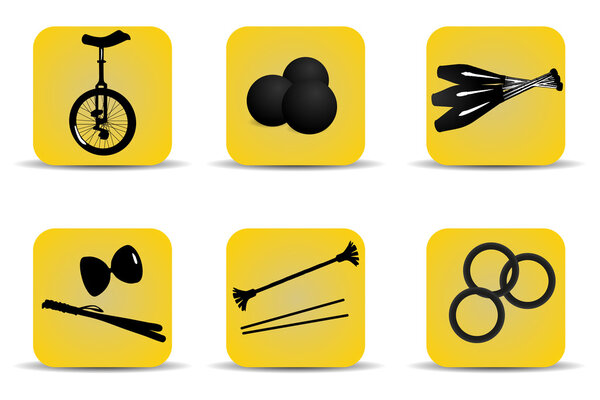 Juggling icons yellow