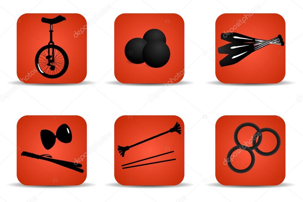 Juggling icons red