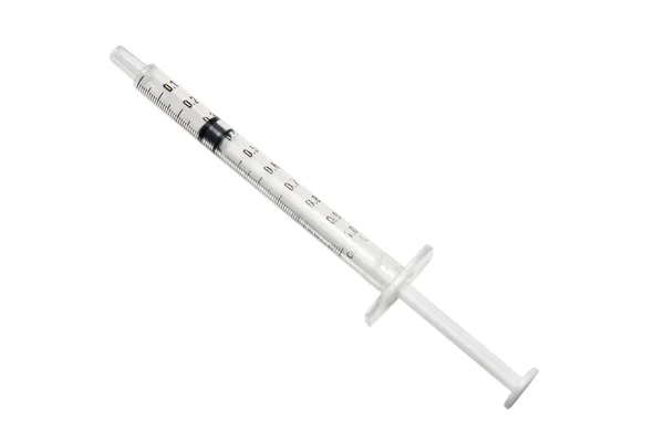 Used syringe isolated on white — Stock Photo, Image