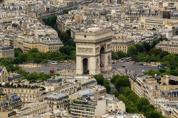 Arc de Triomphe. Arch of triumph, Paris Gardner. View from Eiffel tower and in front — Stock Photo, Image