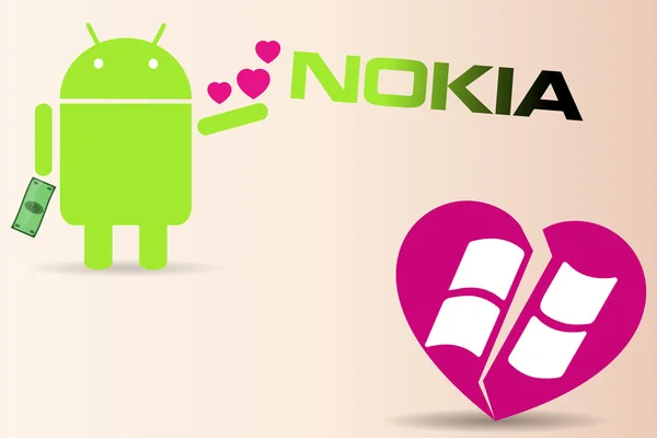 Nokia macht erstes Smartphone mit Android — Stockvektor