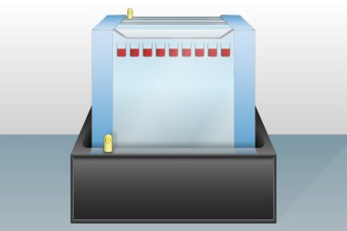 Jel Elektroforez cihazı vektör çizim
