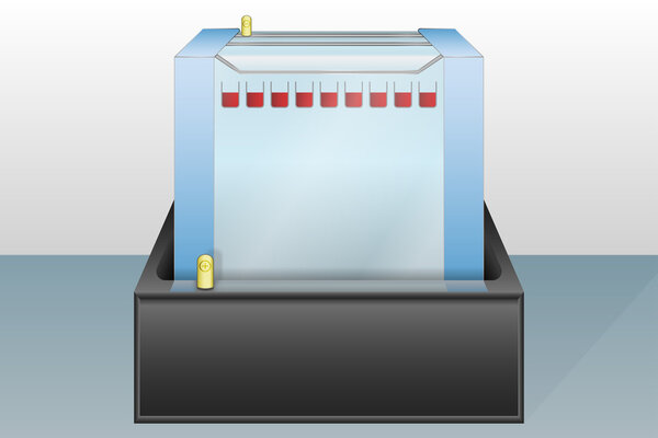 Gel electrophoresis device vector illustration