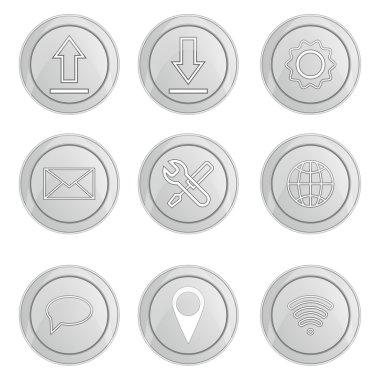 temel gümüş Internet simge seti