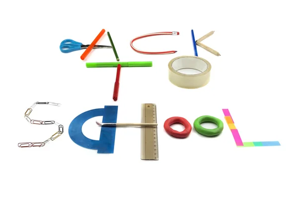 Back to school sign made of accessories — Stock Photo, Image