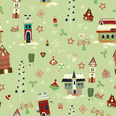 Noel retro kış aylarında küçük kasaba ile sorunsuz