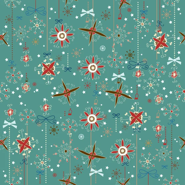 Blue christmas seamless pattern with snowflakes — Stockvector