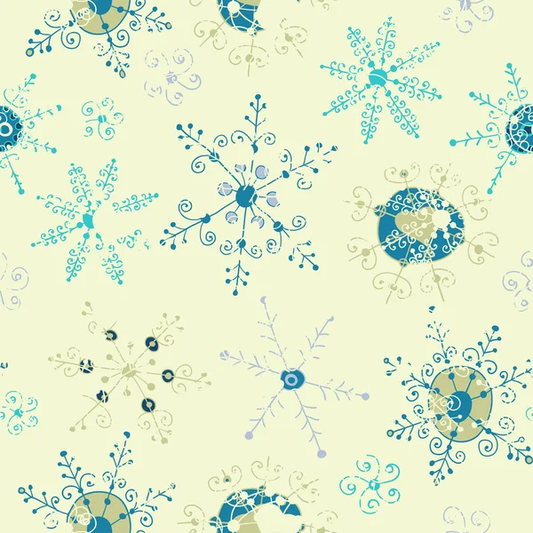 Kunstvolle Schneeflocke nahtlosen Hintergrund — Stockvektor