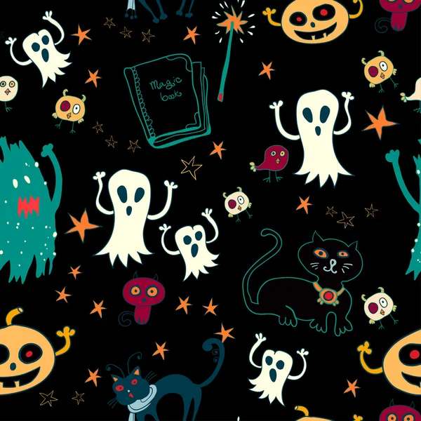 Fondo sin costuras de Halloween . — Archivo Imágenes Vectoriales