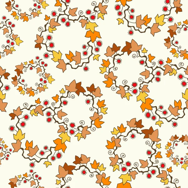 Fondo sin costura vectorial: hojas de arce de otoño sobre blanco . — Vector de stock