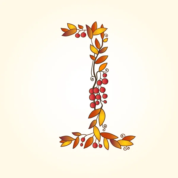 Jasně oranžové podzimní pádu listy číslo. — Stockový vektor