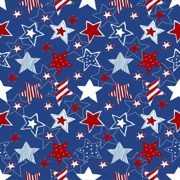 Stars and stripes seamless pattern — Stock Vector