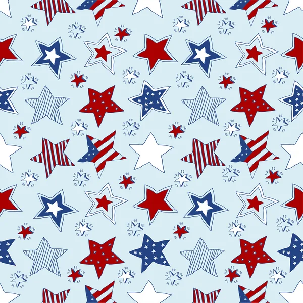 American stars and stripes seamless pattern — Stock Vector