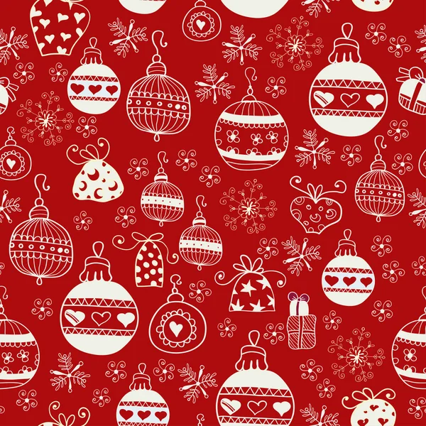 Red Christmas Seamless Pattern. — Stock Vector