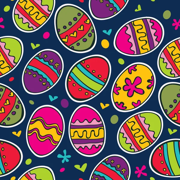Mavi renkli Paskalya yumurtaları desenle. — Stok Vektör