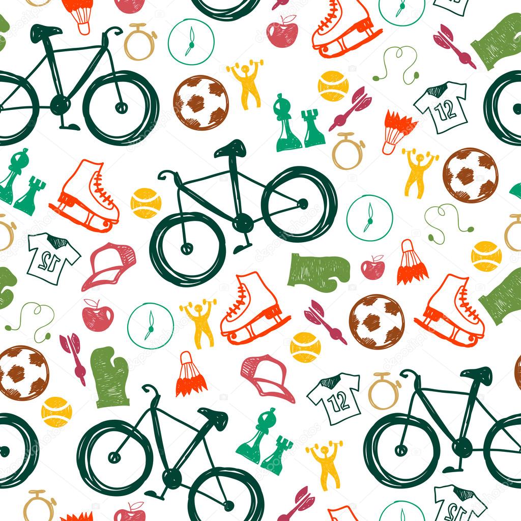 Seamless pattern with sport icons