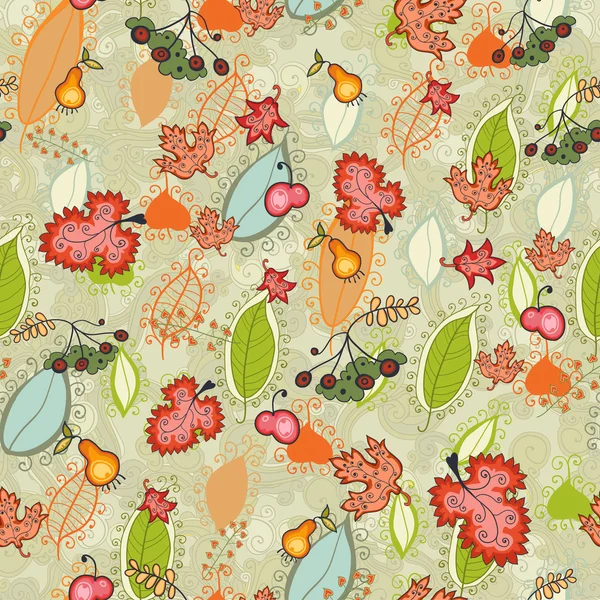 Lindo otoño acción de gracias floral sin costuras — Vector de stock