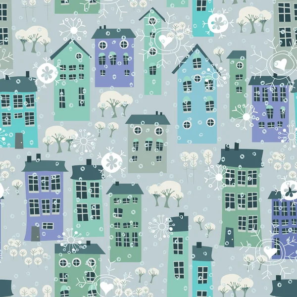 背景与冬季的小镇 — 图库矢量图片