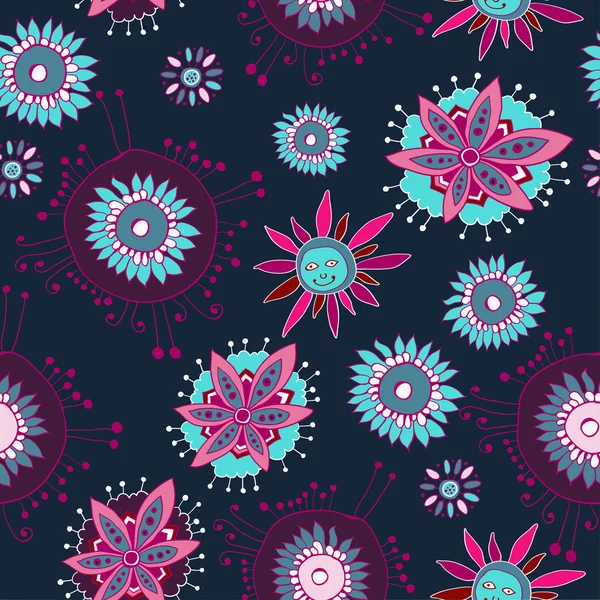 Orné motif floral sans couture — Image vectorielle