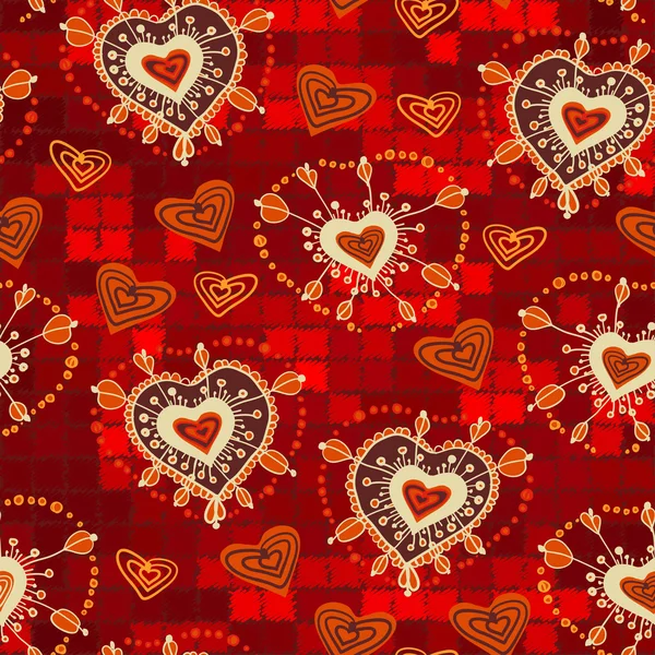 Rouge abstrait amour fond sans couture — Image vectorielle