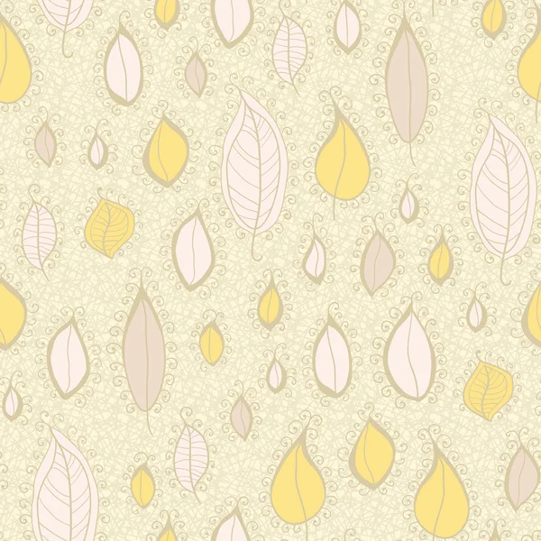 Seamless pattern with cartoon leaf — Stock Vector